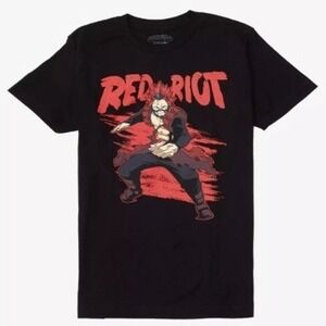 My Hero Academia Red Riot T-Shirt Mens 2XL Black Fair Kirishima Anime Graphic
